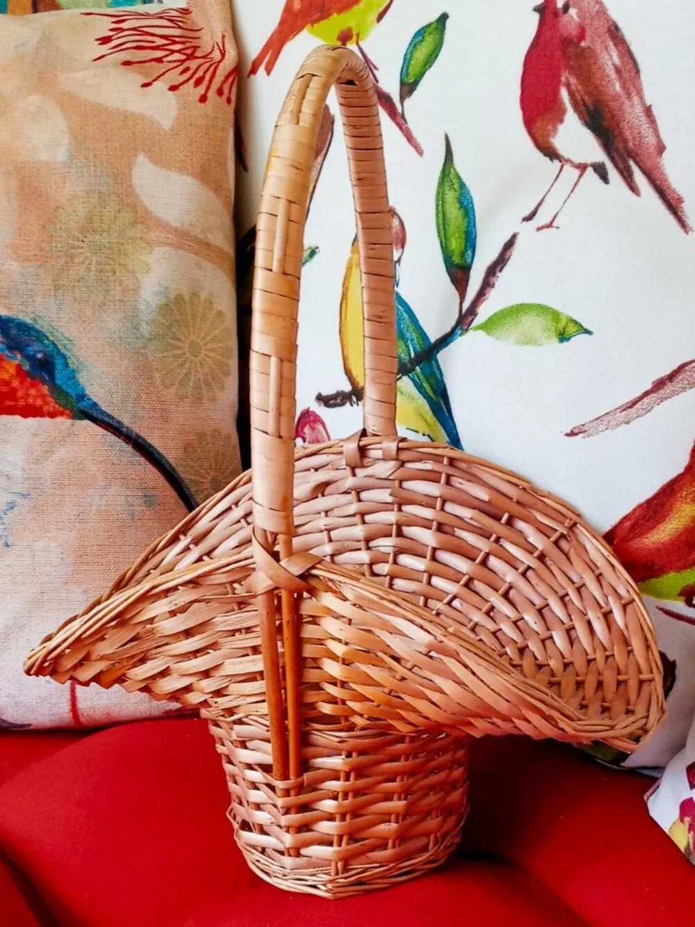 2 Unique Vintage Baskets Home Decor Cottagecore Shabby Chic Rustic Farmhouse